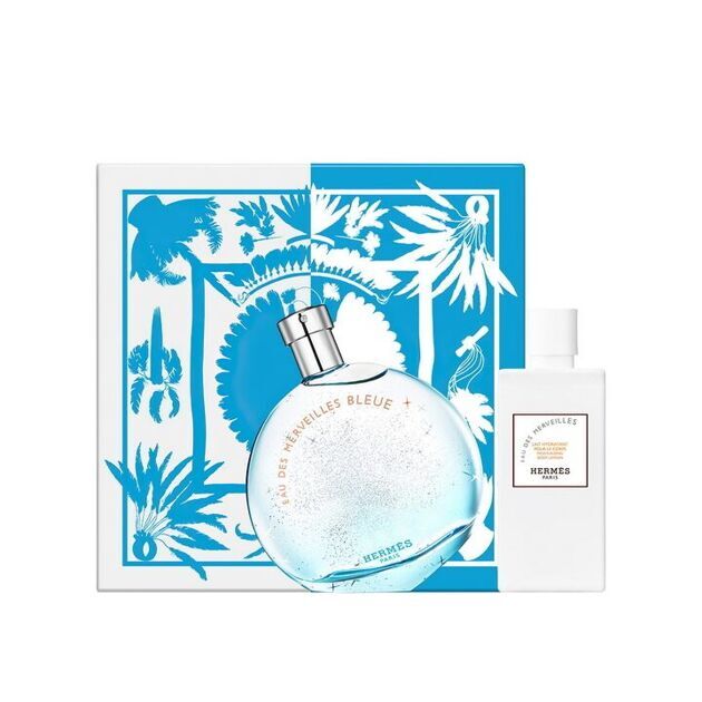 Hermes eau des merveilles bleue набор (edt/100ml + b/lot/80ml)